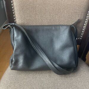 Derek Alexander Black Leather Unisex Organizer Crossbody Bag